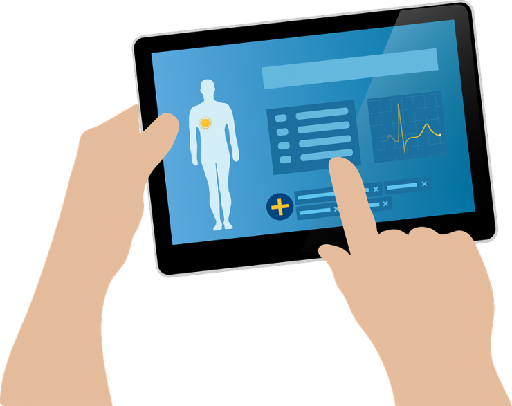 Ilustración de la app MedPA en una tableta